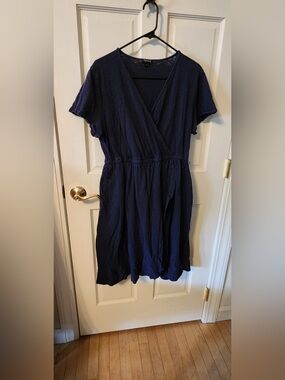 torrid Navy Wrap-Front Midi Dress